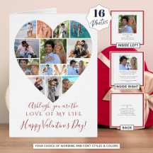 Valentinstag-Heart-FotoCollage Benutzerdefinierter