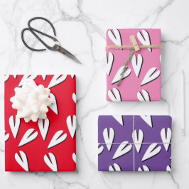 Valentinstag Heart Geometrie Muster Geschenkpapier Set