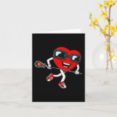 Valentinstag Heart Holding Lacrosse Stick Boys G Karte (Gelbe Blume)