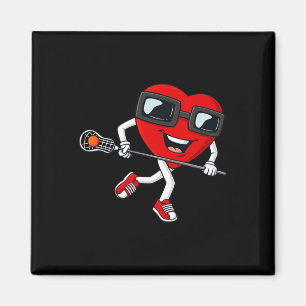 Valentinstag Heart Holding Lacrosse Stick Boys G Magnet