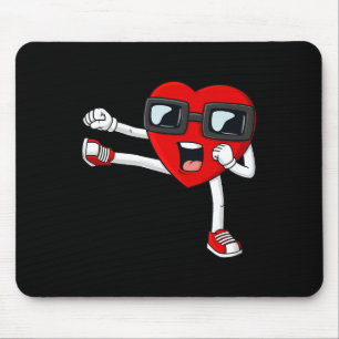 Valentinstag Heart Karate Kick Fun Boys Girls Ki Mousepad