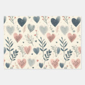 Valentinstag Heart Pattern Mix Geschenkpapier Set (Vorderseite 3)