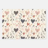 Valentinstag Heart Pattern Mix Geschenkpapier Set (Vorderseite 2)