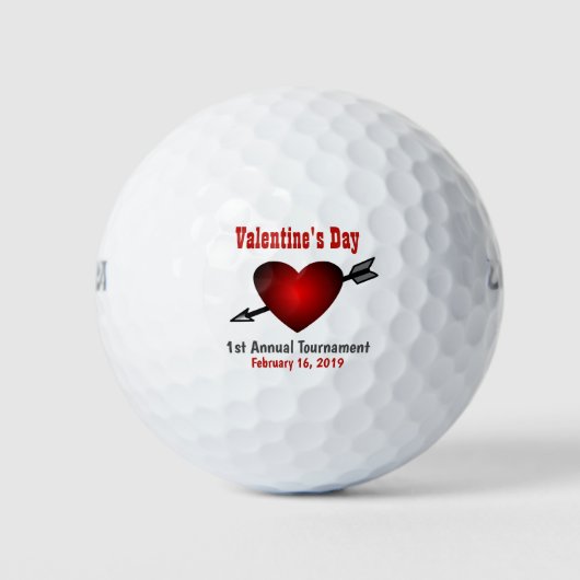 Valentinstag Heart Red Tournament Outing Golfball (Vorderseite)