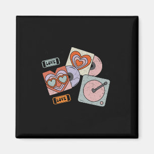 Valentinstag Heart Retro Groovy Cds Musikfans Magnet