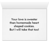 Valentinstag Heart Shapie Cookie Card (Innenansicht Horizontal (Unten))