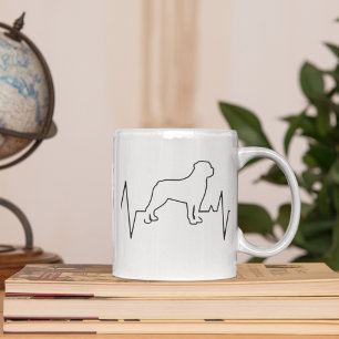 Valentinstag Heartbeat Line Art Rottweilers Hund Kaffeetasse