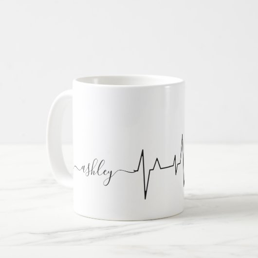 Valentinstag Heartbeat Miniatur Schnauzer Name Kaffeetasse (Vorderseite Links)