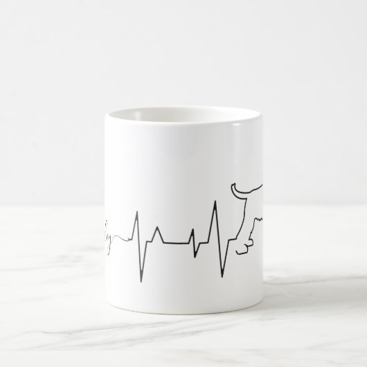 Valentinstag Heartbeat Miniatur Schnauzer Name Kaffeetasse (Mittel)