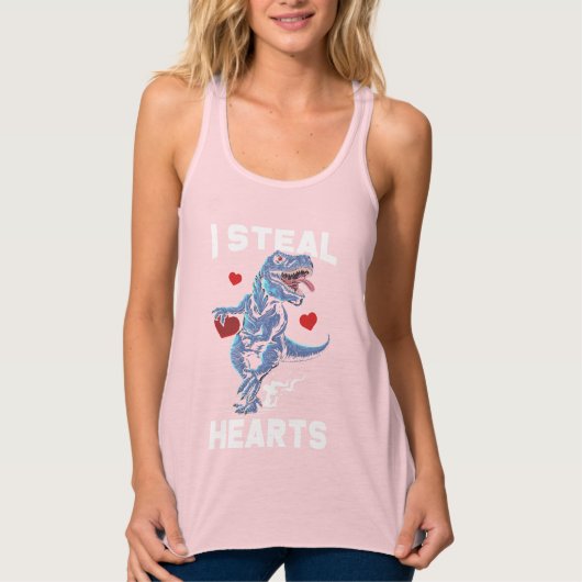 Valentinstag Hearts Boy Trex Lover Tank Top (Vorderseite)