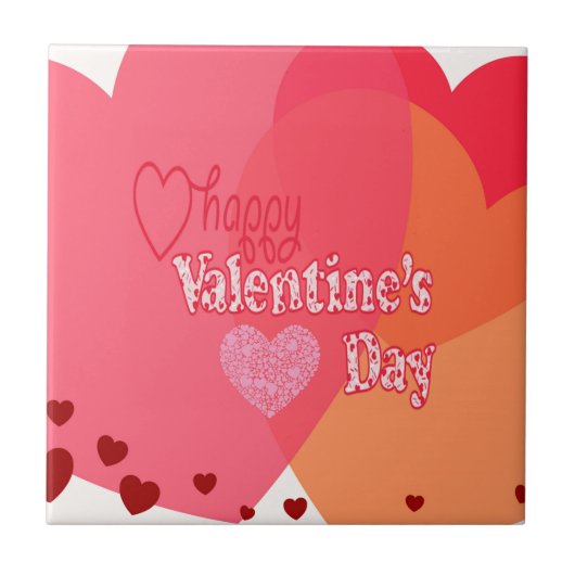 Valentinstag Hearts Fliese (Vorderseite)