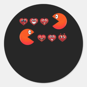 Valentinstag Hearts Füttre Emoji Runder Aufkleber