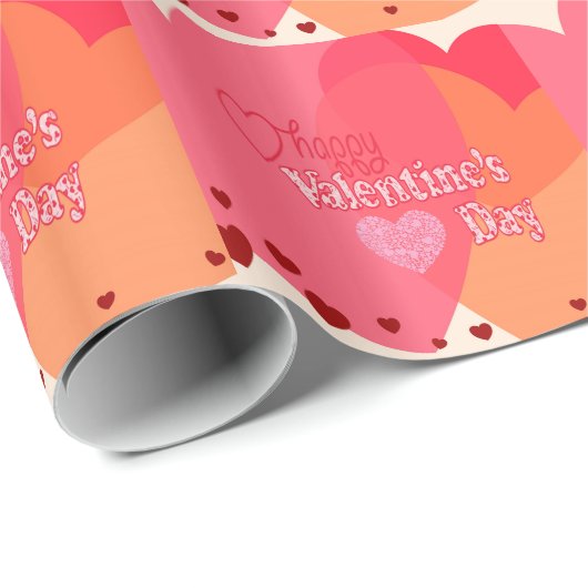 Valentinstag Hearts Geschenkpapier (Rolleneckpunkt)