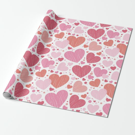Valentinstag Hearts Geschenkpapier (Ungerollt)