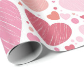 Valentinstag Hearts Geschenkpapier (Rolleneckpunkt)