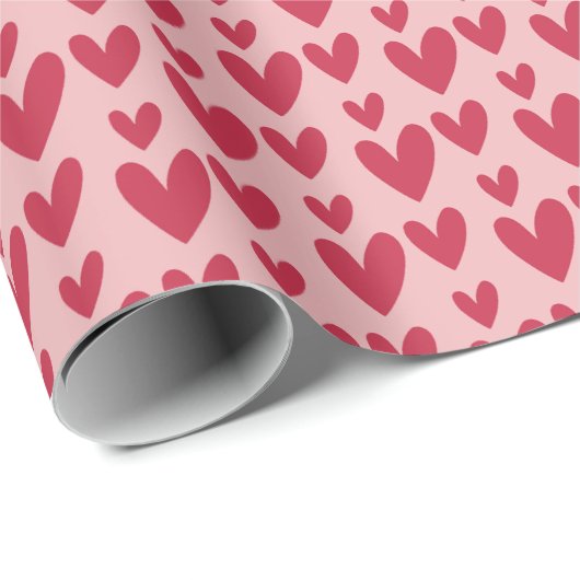 Valentinstag Hearts Geschenkpapier (Rolleneckpunkt)