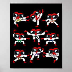 Valentinstag Hearts Karate Martial Arts Boys Gir Poster