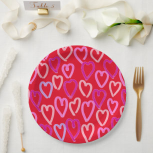 Valentinstag Hearts Pappteller
