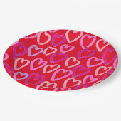 Valentinstag Hearts Pappteller (Schrägansicht)