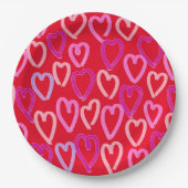 Valentinstag Hearts Pappteller (Vorderseite)