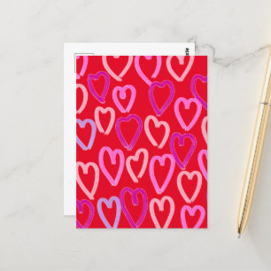 Valentinstag Hearts Postkarte