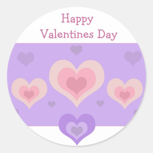 Valentinstag Hearts Runder Aufkleber (Vorderseite)
