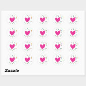 Valentinstag Hearts Runder Aufkleber (Blatt)