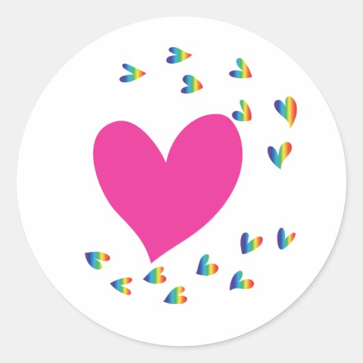Valentinstag Hearts Runder Aufkleber (Vorderseite)