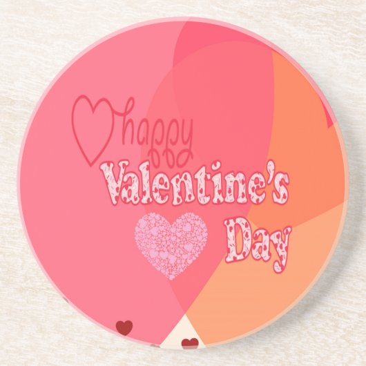 Valentinstag Hearts Sandstein Untersetzer (Vorne)
