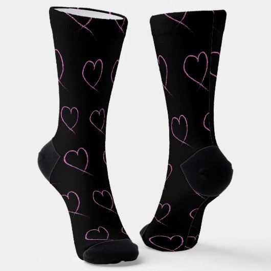 Valentinstag Hearts Scribbles Socken (Gewinkelt)