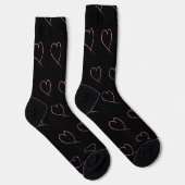 Valentinstag Hearts Scribbles Socken (Rechts)