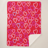 Valentinstag Hearts Sherpadecke (Vorderseite)