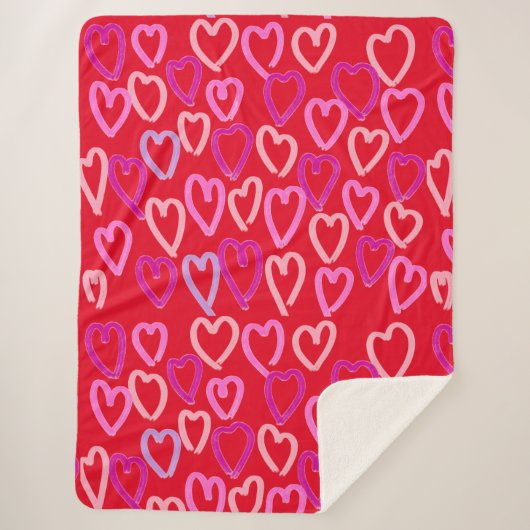 Valentinstag Hearts Sherpadecke (Vorderseite)
