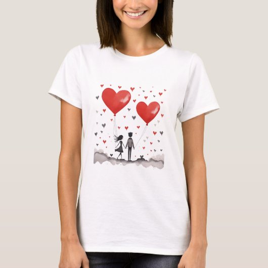 Valentinstag Hearts T-Shirt (Vorderseite)