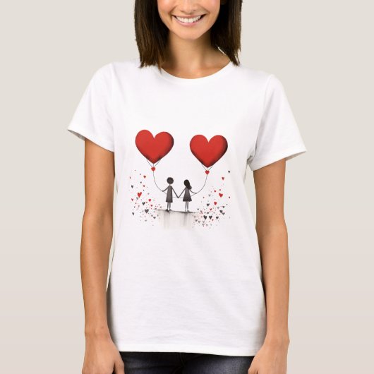 Valentinstag Hearts T-Shirt (Vorderseite)