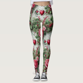 Valentinstag Hearts und Rose Leggings