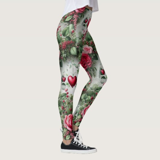 Valentinstag Hearts und Rose Leggings (Rechts)
