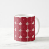 Valentinstag Hearts & X's & O's Coffee Tasse. Kaffeetasse (VorderseiteRechts)