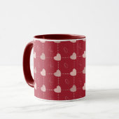 Valentinstag Hearts & X's & O's Tasse. Tasse (Vorderseite Links)