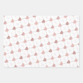 Valentinstag Hearts & X's & O's Wrapping Paper Geschenkpapier Set (Vorderseite 3)