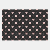 Valentinstag Hearts & X's & O's Wrapping Paper Geschenkpapier Set (Vorderseite 2)
