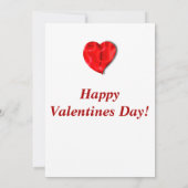 Valentinstag! Hellrotes Herz, Liebe, Urlaub Einladung (Rückseite)