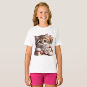 Valentinstag-Hemd mit Katze T-Shirt (Vorne ganz)