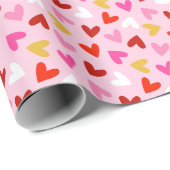 Valentinstag Herz auf hellrosa Geschenkpapier (Rolleneckpunkt)