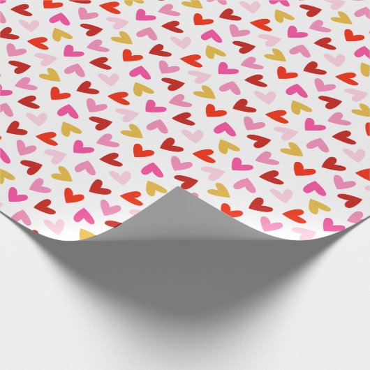 Valentinstag Herz auf Weiß Geschenkpapier (Ecke)