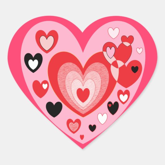 Valentinstag Herz-Aufkleber (Vorderseite)