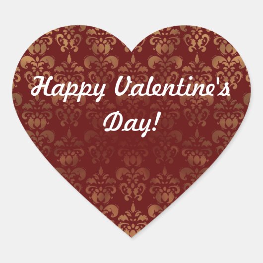 Valentinstag Herz-Aufkleber (Vorderseite)