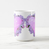 Valentinstag Herz Blume Lila Rosa Elegant Kaffeetasse (Mittel)