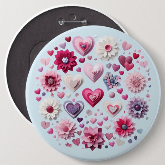 Valentinstag-Herz Button (Vorne & Hinten)