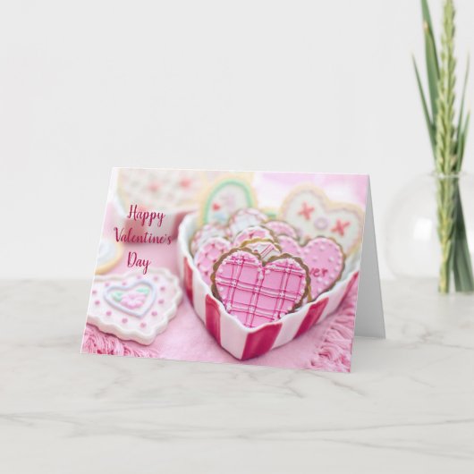 Valentinstag - Herz-Cookies - Personalisieren Feiertagskarte (Vorderseite)